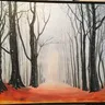See Birch Avenue in Mist on your wall